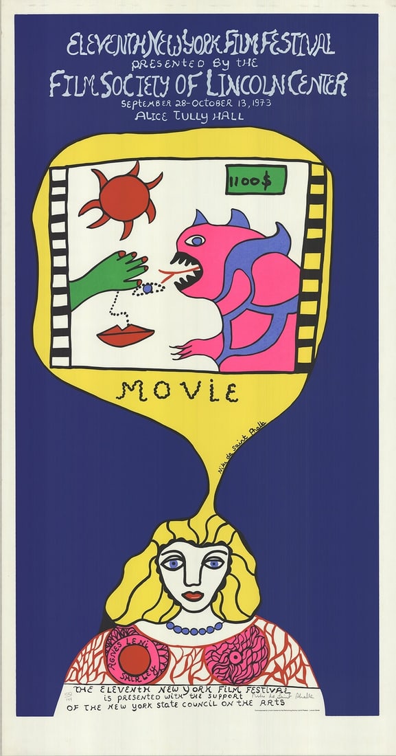 Eleventh New York Film Festival SIGNED 70.25" x 37.25" Seri NIKI DE SAINT PHALLE: Eleventh New York Film Festival SIGNED 70.25" x 37.25" Seri NIKI DE SAINT PHALLE Item Specifics: Artist: Niki de Saint Phalle Brand: Saint Phalle Niki de Exact Year: 1973 Height: 70.25 Item Height: 70