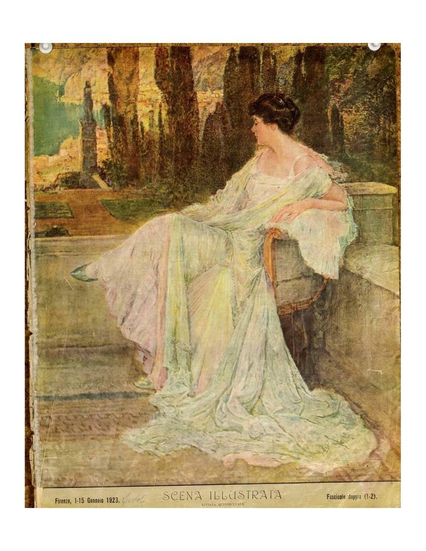 Scena Illustrata Arts Literature Music Theatre Cover Woman 5 1900: Scena Illustrata Arts Literature Music Theatre Cover Woman 5 1900 Item Specifics: Style: Art Nouveau Date Of Creation: 1900 CIRCA Year Of Production: 1900 CIRCA Width (Inches): 16 Subject: Theater Ori