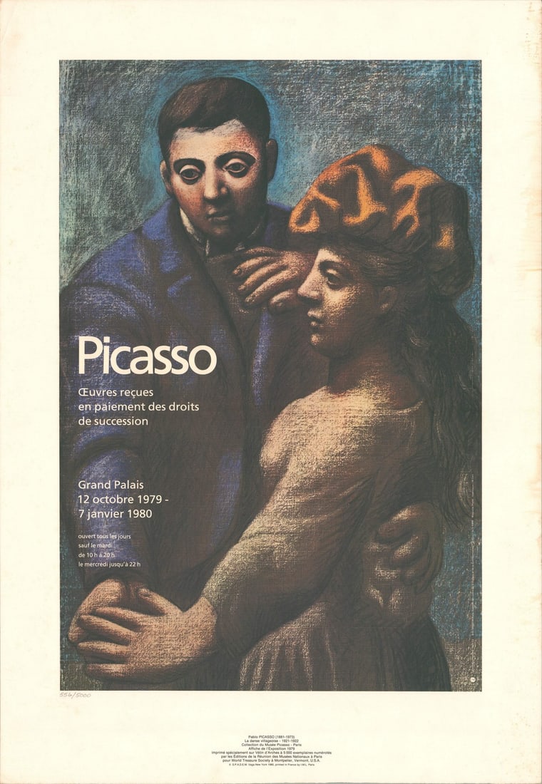PABLO PICASSO La Danse Villageoise 29.5" x 20.75" Poster 1979 Cubism (1 of 4)