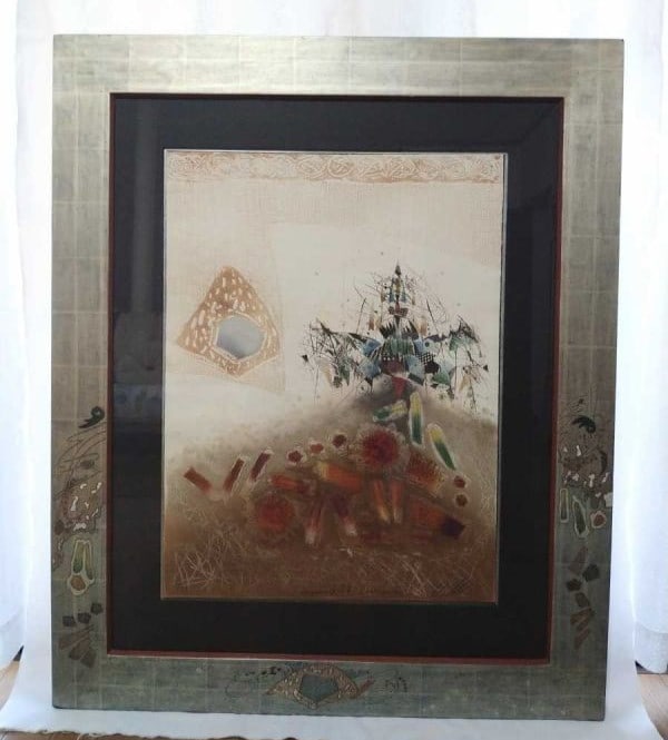 Inamovible Georges Dussau Signed Large Abstract Mixed Media Rencontre (1 of 10)