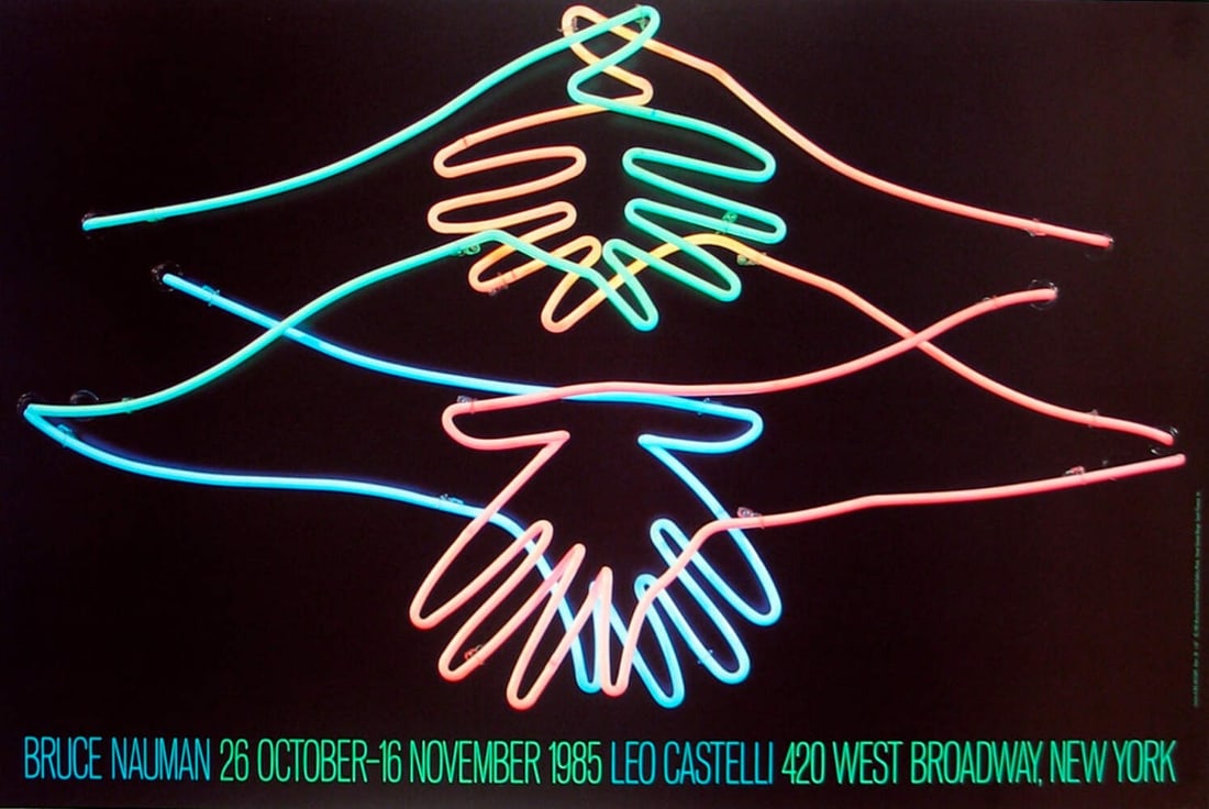 BRUCE NAUMAN Big Welcome 23.5" x 35.25" Poster 1985 Pop Art Multicolor Blue Gr (1 of 1)