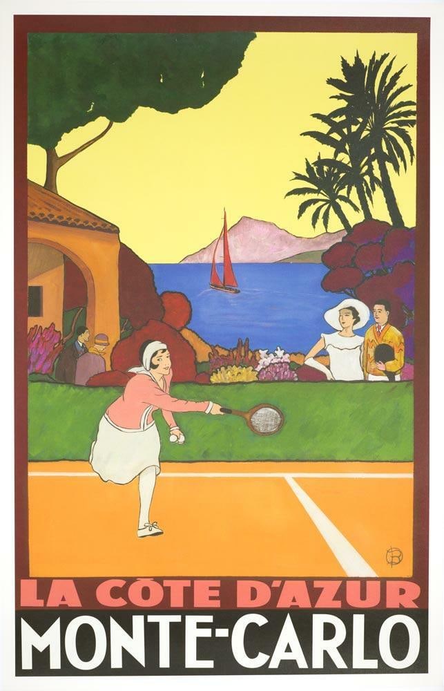 Hand Signed Poster 2002 Original Tennis Monte Carlo Linen (1 of 1)