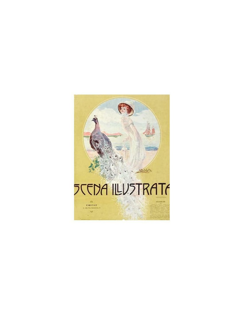 Scena Illustrata Arts Literature Music Theatre Peacock Beach 1900: Scena Illustrata Arts Literature Music Theatre Peacock Beach 1900 Item Specifics: Style: Art Nouveau Date Of Creation: 1900 CIRCA Year Of Production: 1900 CIRCA Width (Inches): 16 Subject: Theater Ori