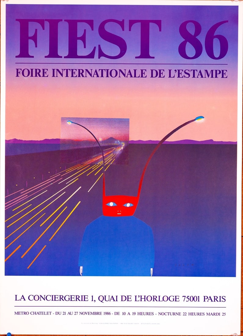 1986 Foire Internationale De L'Estampe By Jean Michel Folon Serigraph (1 of 3)