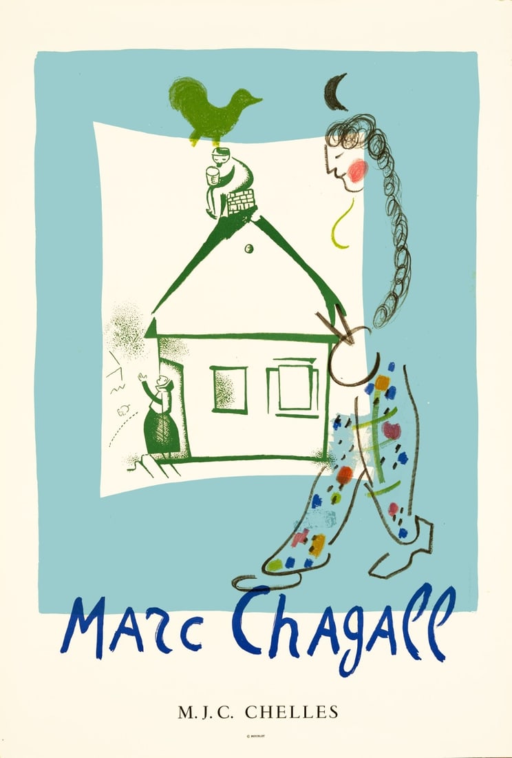 Mourlot Marc Chagall Village Mon De Maison 1969 Print France (1 of 3)