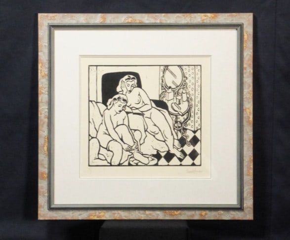 Signed Woodcut French Art Deco Nude 1945 Clment Serveau Moment Rest: Signed Woodcut French Art Deco Nude 1945 Clment Serveau Moment Rest Item Specifics: Artist: Clement Serveau CLEMENT SERVEAU Unit Of Sale: Single Piece Signed By: Clement Serveau Image Orientation: Por