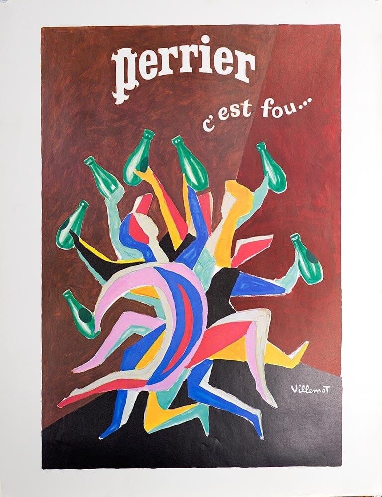 Perrier C'Est Fou Bernard Villemot 1979 Poster Matisse New Wave: Perrier C'Est Fou Bernard Villemot 1979 Poster Matisse New Wave Item Specifics: Artist: Bernard Villemot Size: Medium Color: Brown Date Of Creation: 1970-1989 Title: Perrier COUPLE DANSANT Material: C