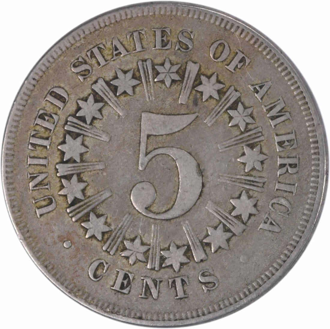 Shield nickel Rays 1867 Uncertified - 2
