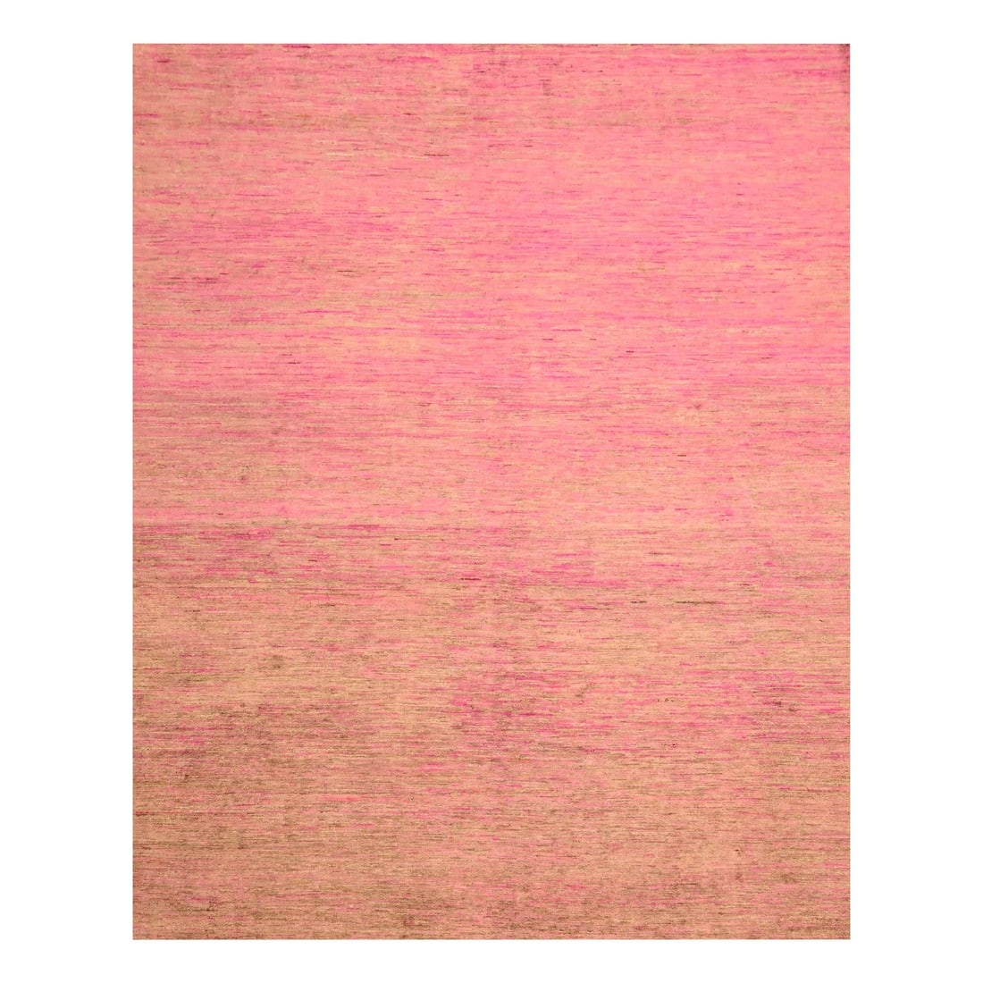 7'9"x10' Rose Pink Sari Silk Modern Line Design Hand Knotted Oriental Rug: 7'9"x10' Rose Pink Sari Silk Modern Line Design Hand Knotted Oriental Rug 7'9"x10' Rose Pink Sari Silk Modern Line Design Hand Knotted Oriental Rug - A stunning, hand-knotted oriental rug with a moder