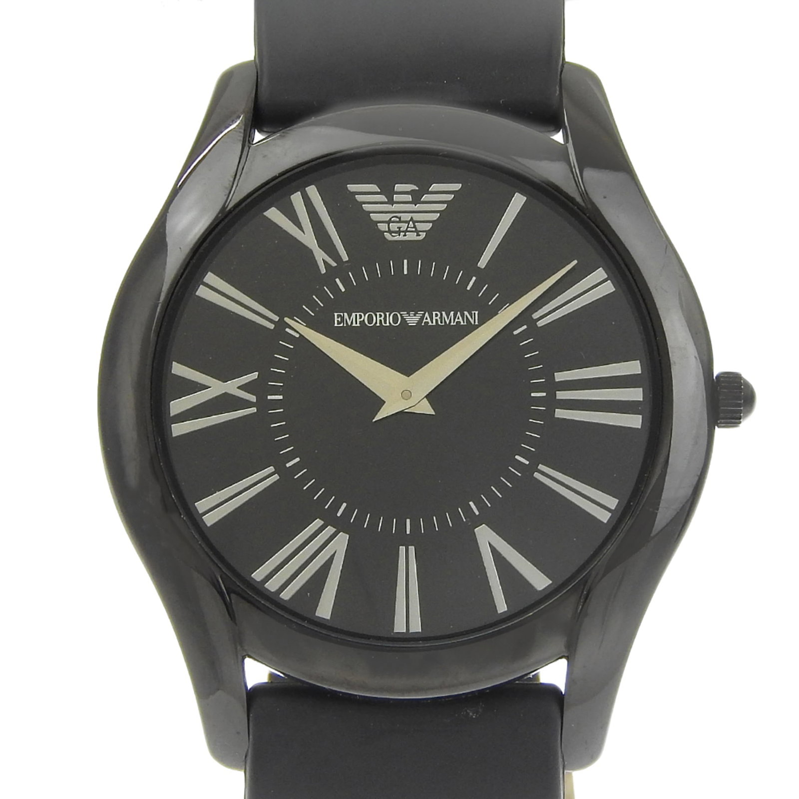 Wristwatch Armani Emporio: Wristwatch Armani Emporio Stainless steel and rubber combine in this 43mm black dial wristwatch from Emporio Armani MPN AR-2059, featuring a quartz movement for reliable timekeeping. The rubber band p