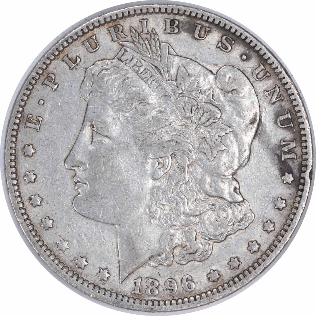 Morgan Silver Dollar 1896 EF Uncertified: Morgan Silver Dollar 1896 EF Uncertified The 1896 Morgan Silver Dollar is a circulated coin with a rich history, featuring a striking design by George T. Morgan and a composition of 90% silver and 10%