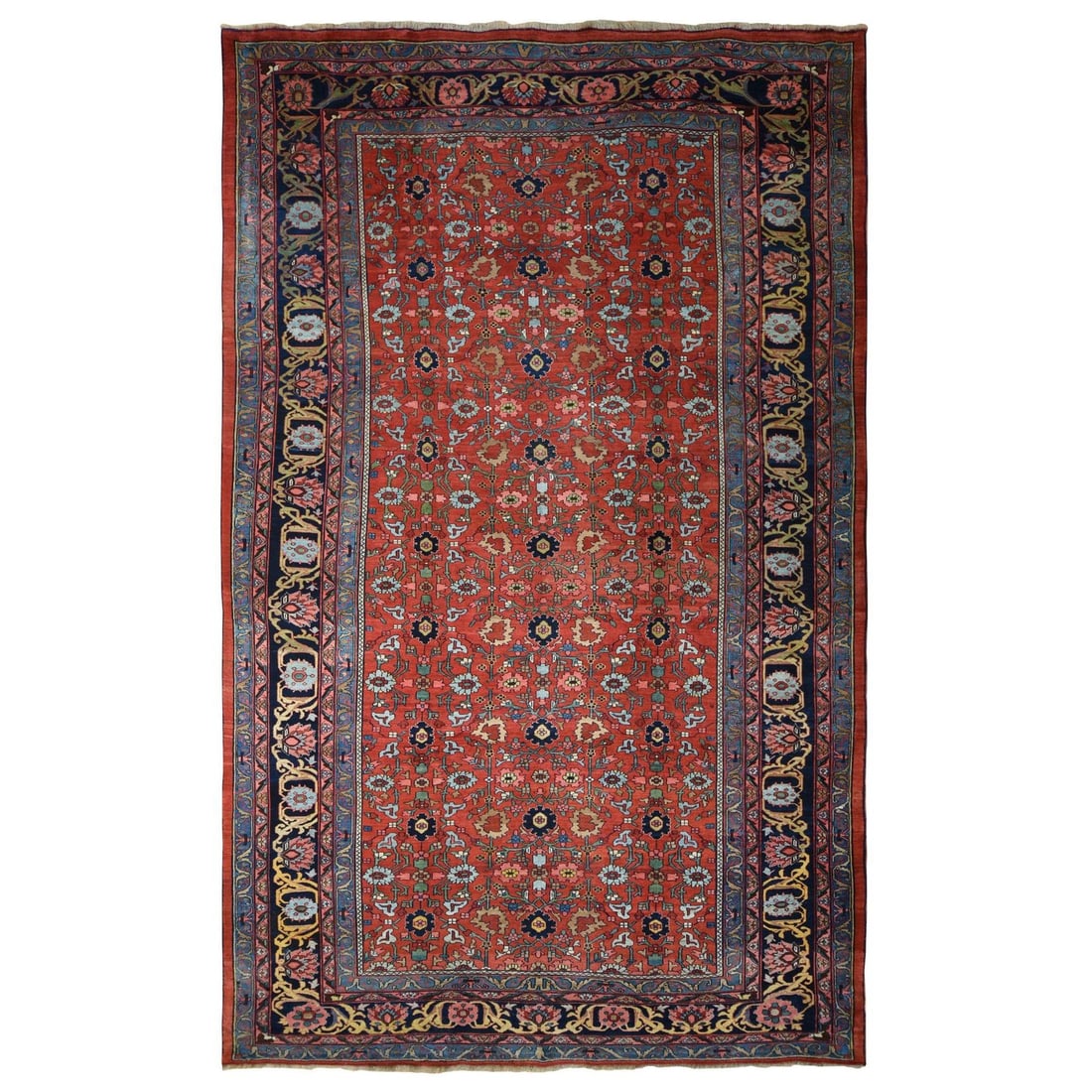 11'2"x18'5" Red Antique Zoroastrian Bidjar Pure Wool Hand Knotted XL Rug: 11'2"x18'5" Red Antique Zoroastrian Bidjar Pure Wool Hand Knotted XL Rug The 11'2"x18'5" Red Antique Zoroastrian Bidjar Pure Wool Hand Knotted XL Rug is a stunning example of traditional Turkish