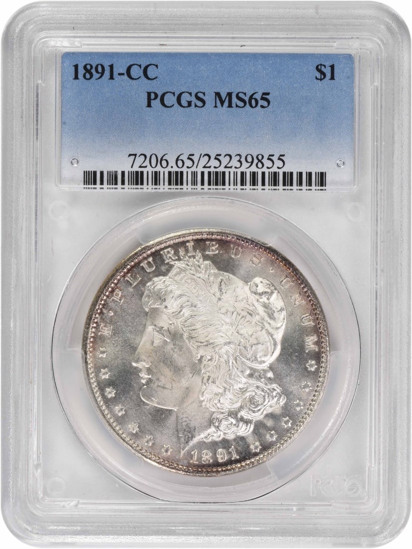 1891-CC Morgan Silver Dollar MS65 PCGS: 1891-CC Morgan Silver Dollar MS65 PCGS The 1891-CC Morgan Silver Dollar MS65 PCGS is a highly graded, uncirculated coin with a rich history. Certified by PCGS, this coin boasts a MS65 grade, indicatin