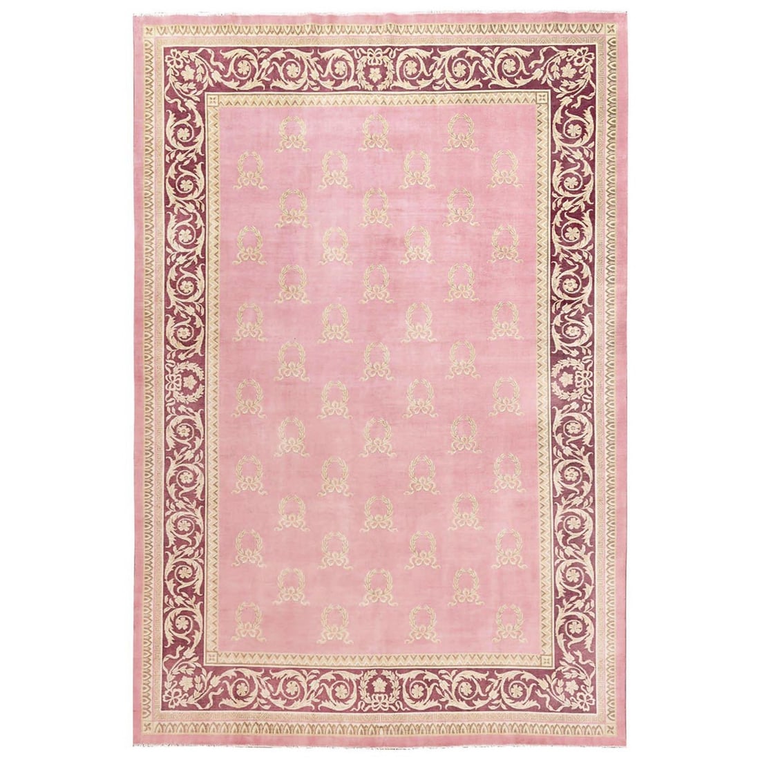 11'7"x16'7" Pink Vintage Eiropean Influence Wool Hand Knotted XL Rug (1 of 12)