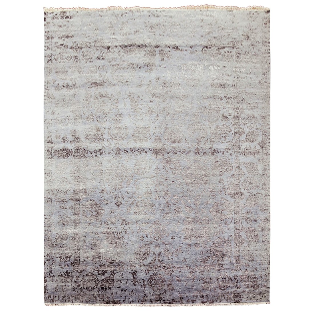 10'9" Gray Wool Silk Zoroastrian Hand Knotted Rug Design Tebraz 8'10 (1 of 12)