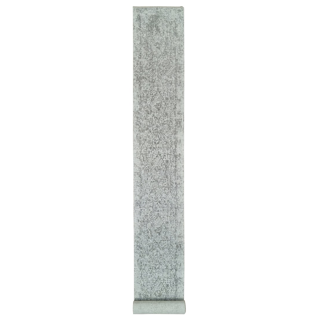 2'5"x22' Gray Zoroastrian Hand Knotted XL Runner Oriental Rug: 2'5"x22' Gray Zoroastrian Hand Knotted XL Runner Oriental Rug Woven with traditional Zoroastrian techniques, this stunning 2'5"x22' gray hand-knotted XL runner rug boasts a rich, intricate design
