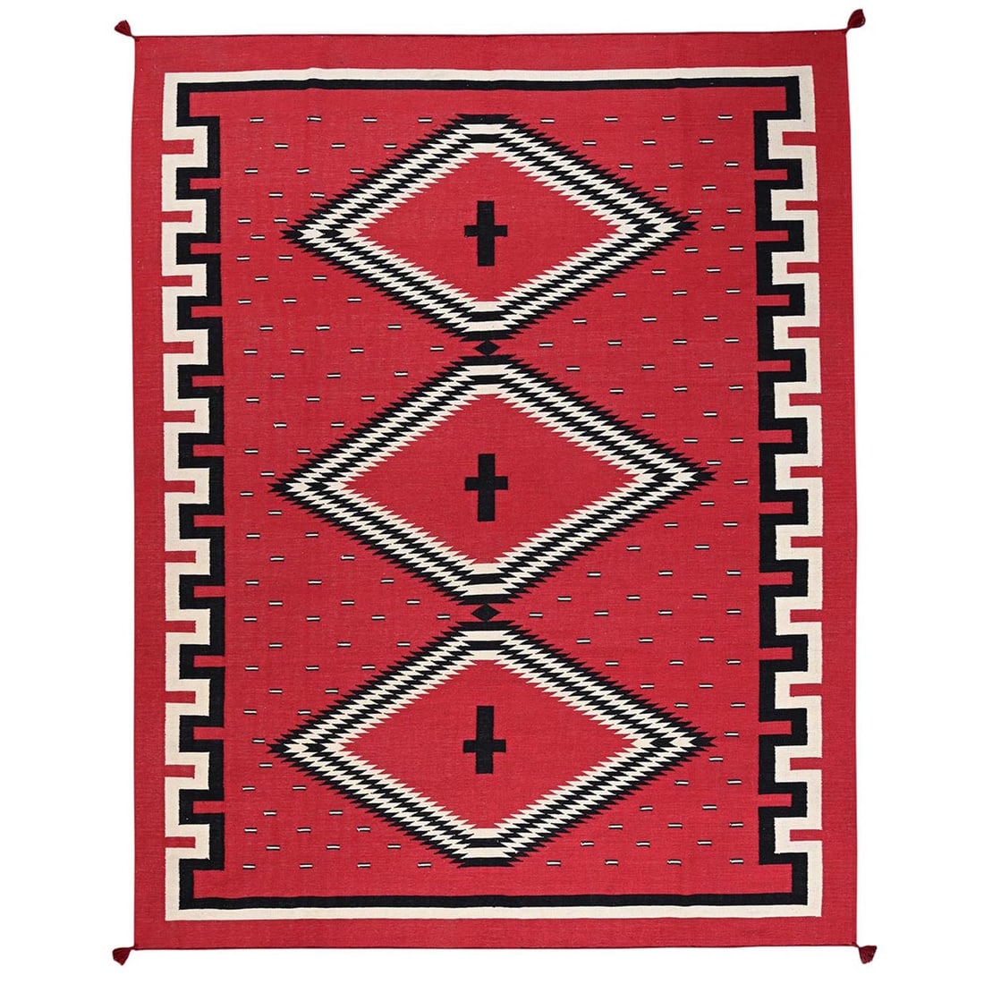 9'2"x11'6" Red Flat Weave Southwest Geometric Design Hand Woven Wool Rug: 9'2"x11'6" Red Flat Weave Southwest Geometric Design Hand Woven Wool Rug The 9'2"x11'6" Red Flat Weave Southwest Geometric Design Hand Woven Wool Rug is a stunning piece of traditional Afghan