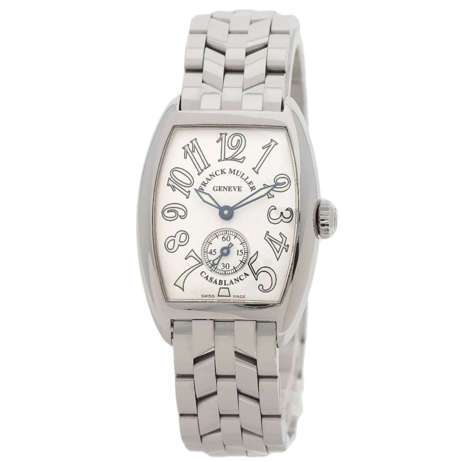 Muller Franck Wristwatch: Muller Franck Wristwatch Stainless steel case and band make this Franck Muller wristwatch a sleek and modern timepiece. The manual winding mechanical movement is a testament to the watch's intricate c