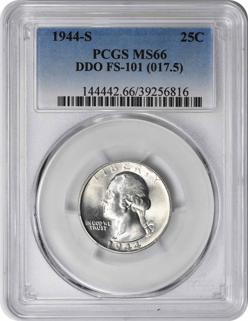 Quarter 1944-S Washington Silver DDO FS-101 MS66 PCGS (1 of 1)