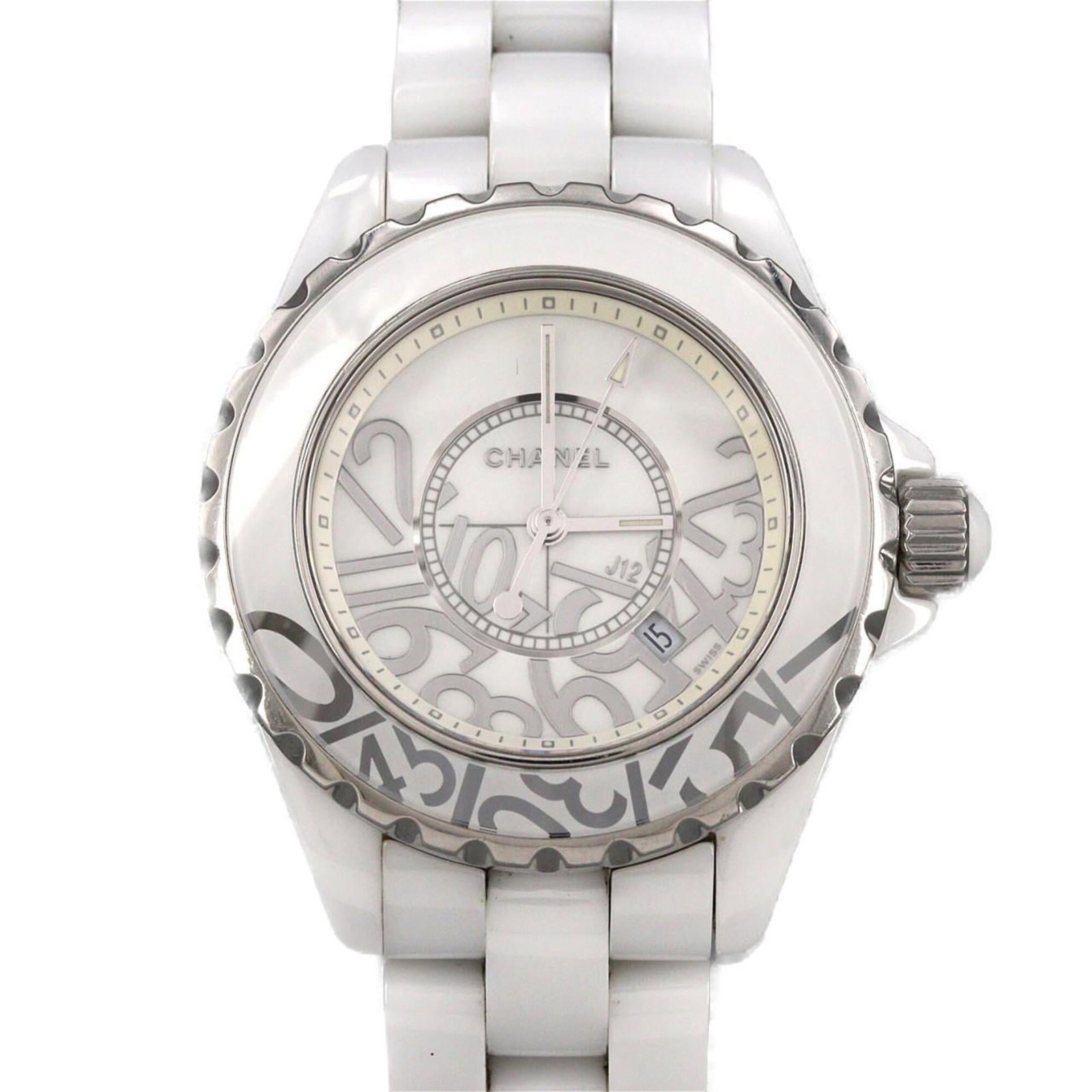 Chanel Wristwatch: Chanel Wristwatch Ceramic case and band, a sleek and modern design, make this Chanel wristwatch a stylish addition to any outfit. The white dial provides a crisp and clean backdrop for the watch's