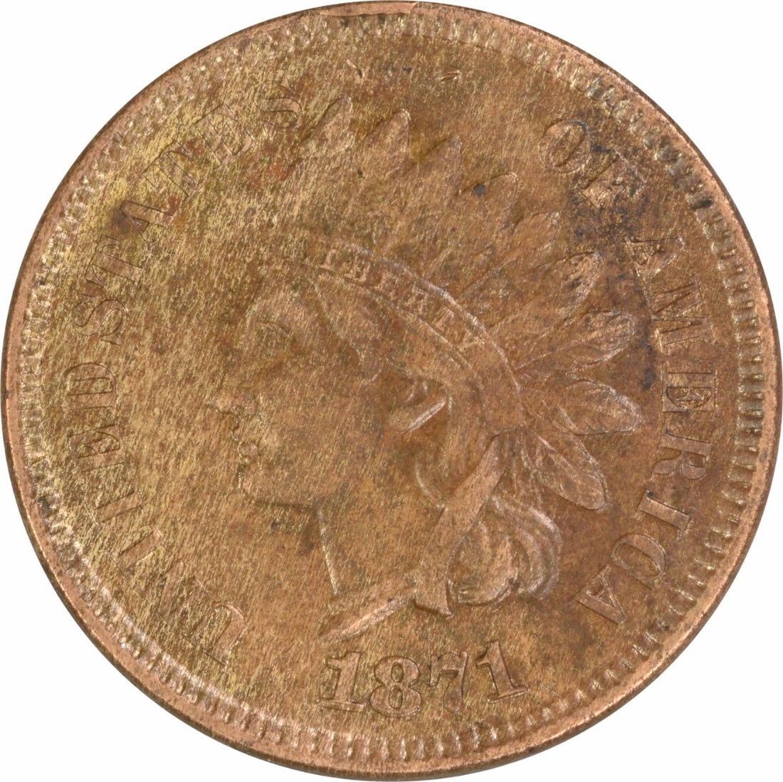 Cent Indian 1871 EF Uncertified (1 of 2)