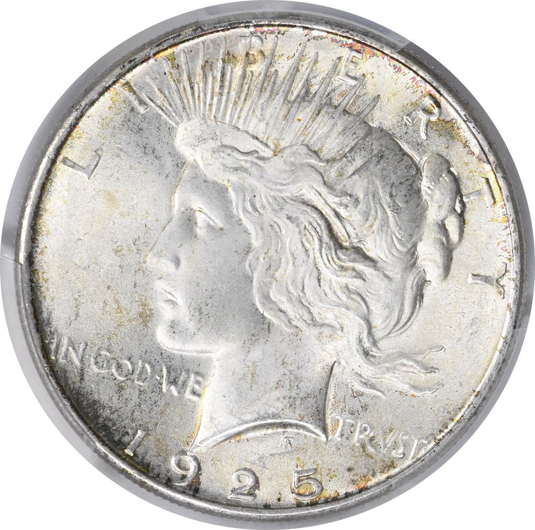 PCGS MS67 Peace Dollar 1925 Silver - 2