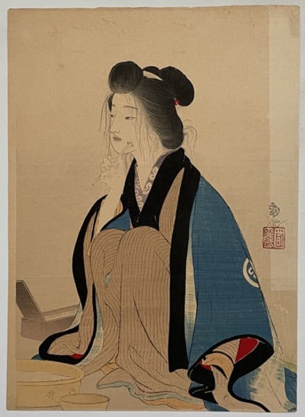 Meiji Era Japan Art by Kuchi e 1911 Woodblock Winter Morning Print Otake Kokkan: Meiji Era Japan Art by Kuchi e 1911 Woodblock Winter Morning Print Otake Kokkan Item Specifics: Artist: Otake Kokkan Subject: Winter Morning Material: Paper Style: Japanese Size: 30.8 x 22 cm Year Of 