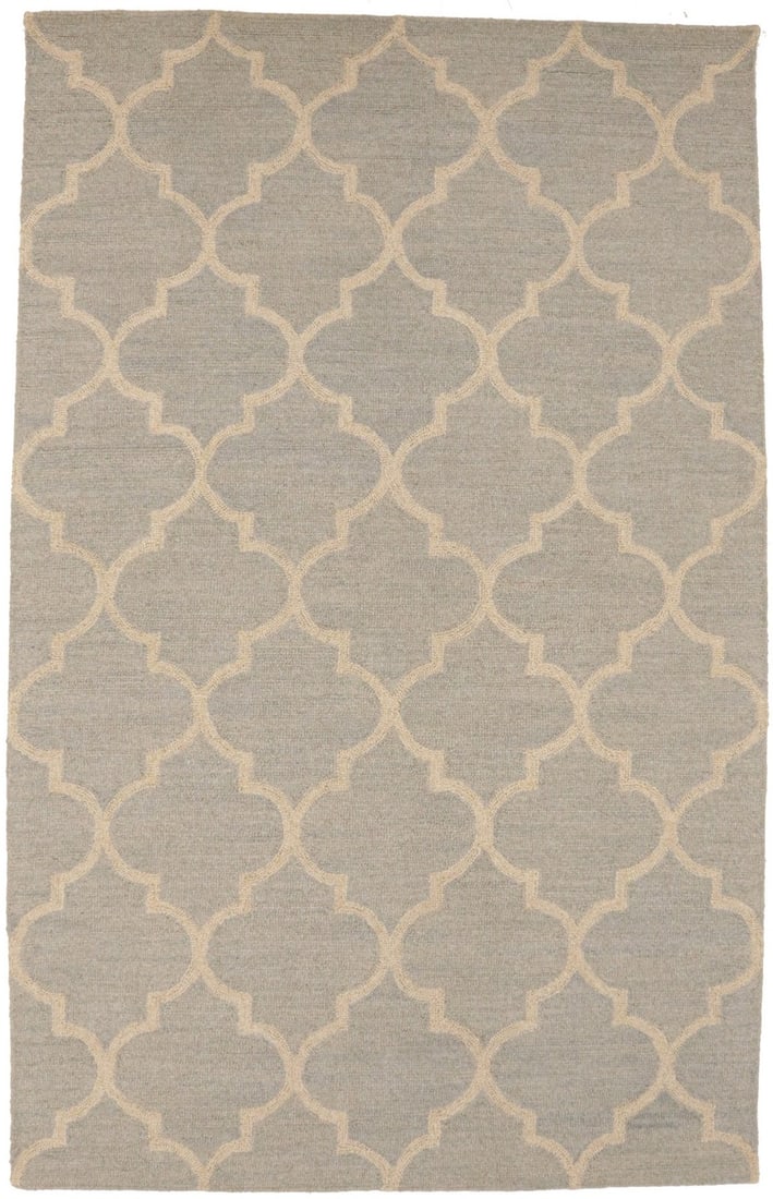 Greige Trellis Design Modern 5X8 Wool Hand-Tufted Rug Modern Living Room Carpet Hand-Knotted: Greige Trellis Design Modern 5X8 Wool Hand-Tufted Rug Modern Living Room Carpet Hand-Knotted The Greige Trellis Design Modern 5X8 Wool Hand-Tufted Rug boasts a striking trellis pattern in a soothing g