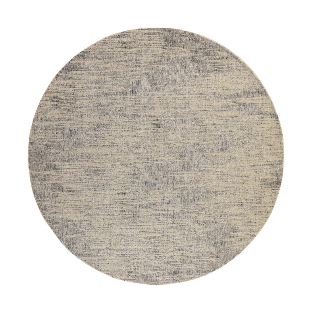 Fine Beige Wool Silk Round Jacquard Loomed Hand Modern Art 7'9" 7'9: Fine Beige Wool Silk Round Jacquard Loomed Hand Modern Art 7'9" 7'9 Beige wool silk round hand loomed art rug with an abstract oriental design, featuring a unique 7'9" diameter. This 7'8" x 7'9" rug b