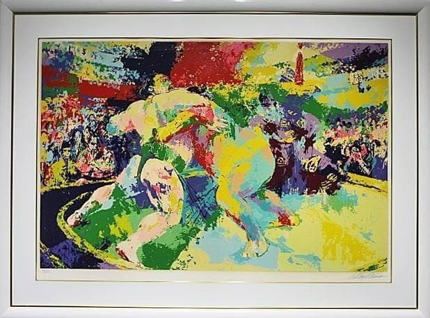 Sumo Wrestling Signed Serigraph LeRoy Neiman Large Framed Pop Art (1 of 7)