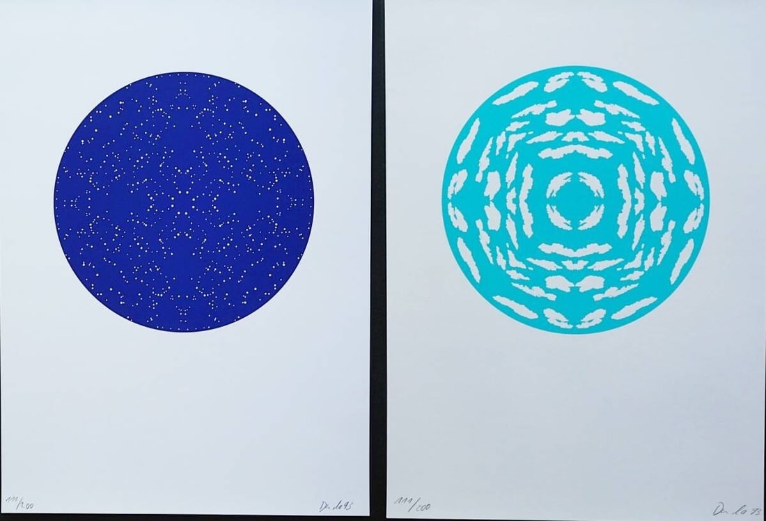 Sky Kaleidoscope Elke Denda GROHE 1993 Silkscreen Art German Pair Ed (1 of 9)