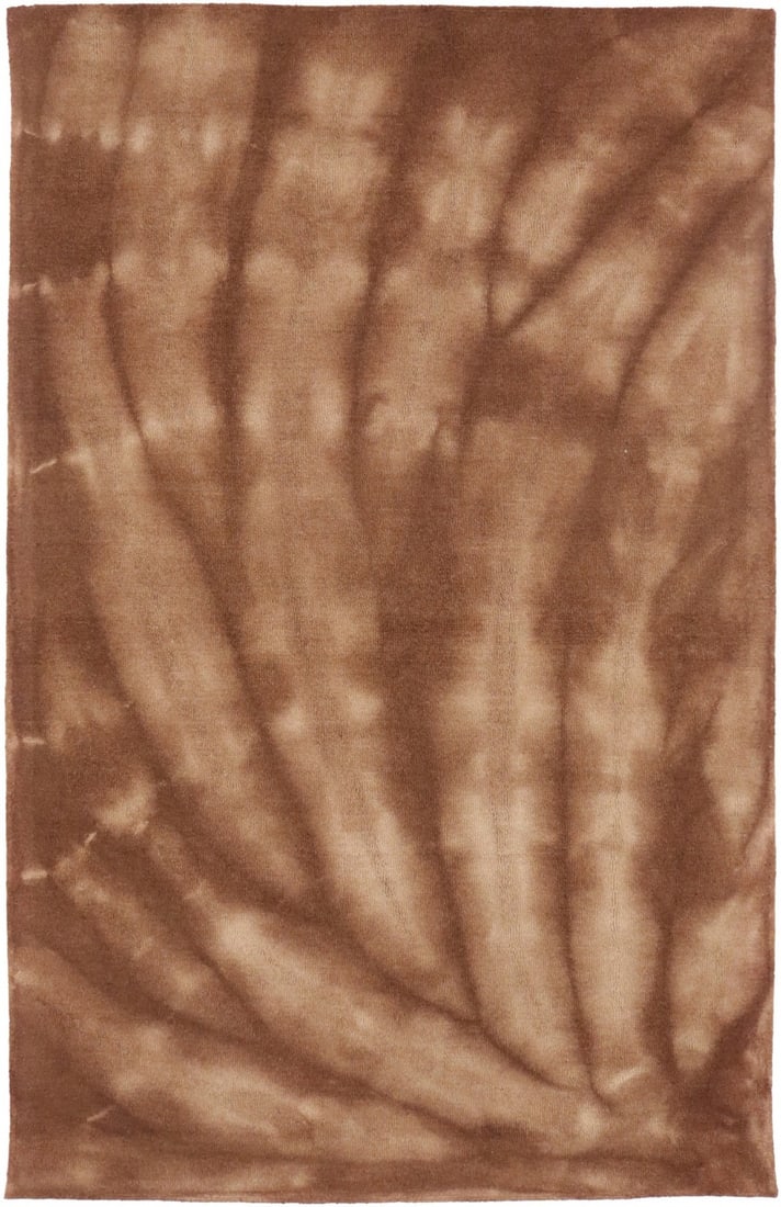 Hand-Tufted Brown Tie-Dye Design 5X8 Modern Area Rug Plush Wool Decor Carpet Hand-Knotted: Hand-Tufted Brown Tie-Dye Design 5X8 Modern Area Rug Plush Wool Decor Carpet Hand-Knotted Brown tie-dye design in a modern abstract pattern, this hand-tufted wool area rug features a thick plush pile 