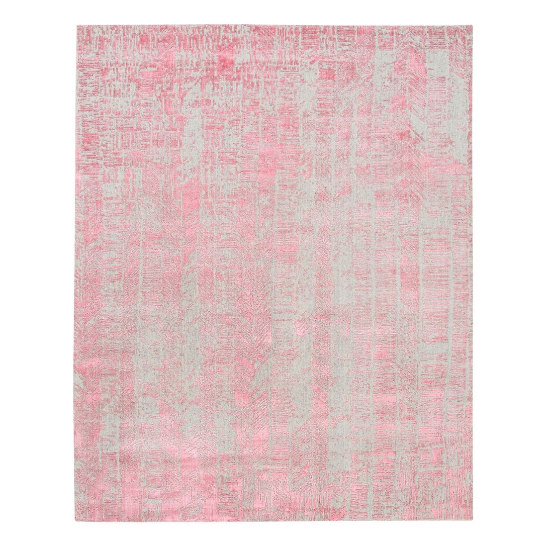 7'10"x10'1" Wool And Plant Based Silk Erased Modern Design Handloomed Rug (1 of 12)