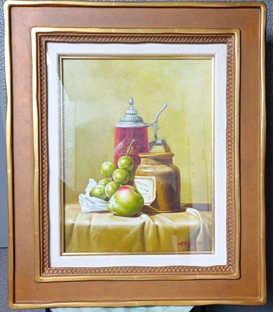 British H Emerson Original Signed Oil Painting Still Life Framed (1 of 12)