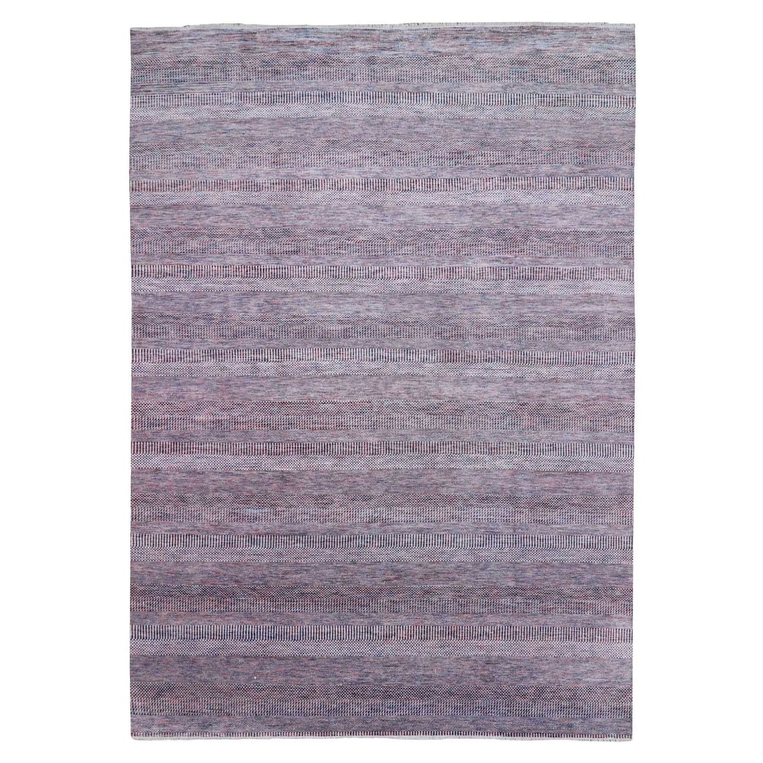 10'1"x14' Red Wool and Silk Hand Knotted Modern Grass Design Gabbeh Rug (1 of 11)