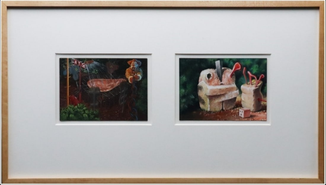 Steve Galloway & Edward Henderson Signed Original Painting Gouache on paper 1986 (1 of 11)