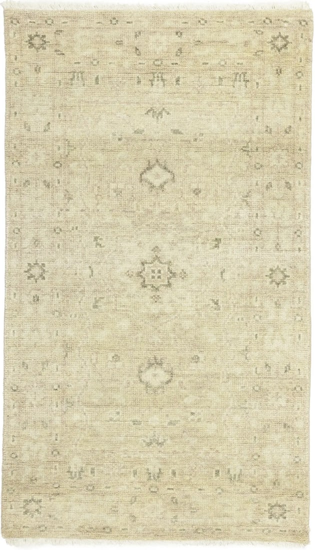 Hand-Knotted Transitional Oriental Rug Muted Floral Style Bedroom Carpet 3X5 Ft Hand-Knotted: Hand-Knotted Transitional Oriental Rug Muted Floral Style Bedroom Carpet 3X5 Ft Hand-Knotted Hand-knotted with care, this 3x5 ft transitional oriental rug boasts a beautiful muted floral design in pin