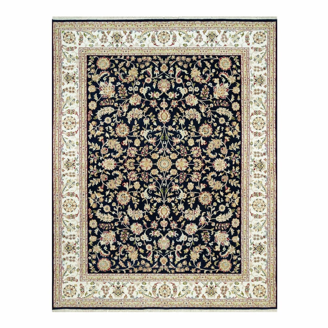 8'x10'3" Ombre Blue Hand Knotted 250 KPSI Nain Design Wool Oriental Rug: 8'x10'3" Ombre Blue Hand Knotted 250 KPSI Nain Design Wool Oriental Rug Ombre Blue Hand Knotted Wool Oriental Rug boasts a stunning 8'0" x 10'3" rectangular field with a beautiful flatweave weave and 