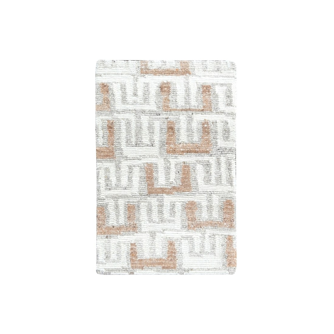 2'1"x3' Ivory Minimalist Swedish Design Flat Weave Hand Knotted Wool Rug: 2'1"x3' Ivory Minimalist Swedish Design Flat Weave Hand Knotted Wool Rug This stunning 2'1"x3' Ivory Minimalist Swedish Design Flat Weave Hand Knotted Wool Rug boasts a sleek, all-over design in a soo