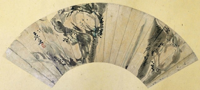Waterfall Fan Meiji Japanese Zeshin Shibata Woodblock Print Art (1 of 1)