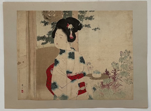 Meiji Era Original Japanese Print Mizuno Toshikata 1900 Kuchi: Meiji Era Original Japanese Print Mizuno Toshikata 1900 Kuchi Item Specifics: Artist: Mizuno Toshikata Subject: Literary Illustration Material: Paper Style: Japanese Size: 21.5 x 28 cm Year Of Product
