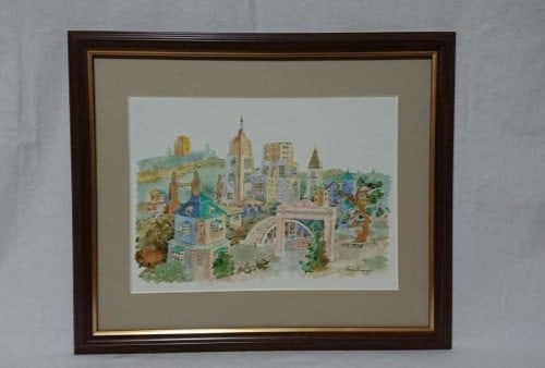 Original Italian Art Signed Angelo Fumagalli Watercolor 34x25cm (1 of 10)