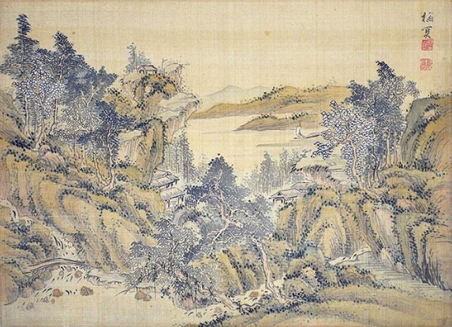 Sugai Baikan Summer and Winter Landscape Japanese Woodblock Print Set Pair (1 of 3)