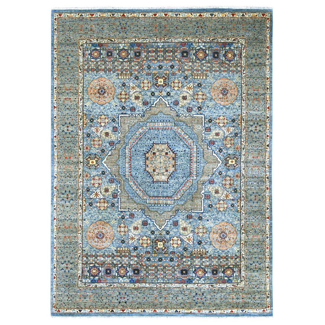 Rug Carolina 14th Century Blue Mamluk Hand Knotted 8'10"x12'2 (1 of 11)