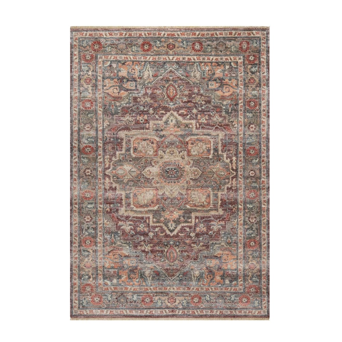 5'10"x9' Tuscan Red Hand Knotted Wool Heris Revival Oriental Rug (1 of 11)
