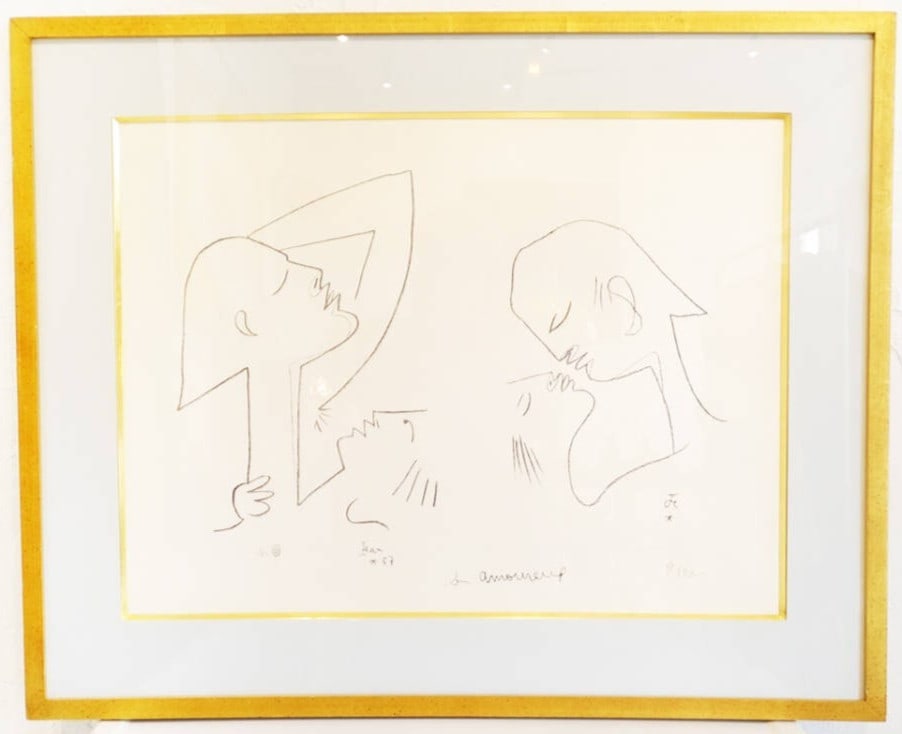 Signed Framed Print Jean Cocteau France Lithograph (1 of 10)