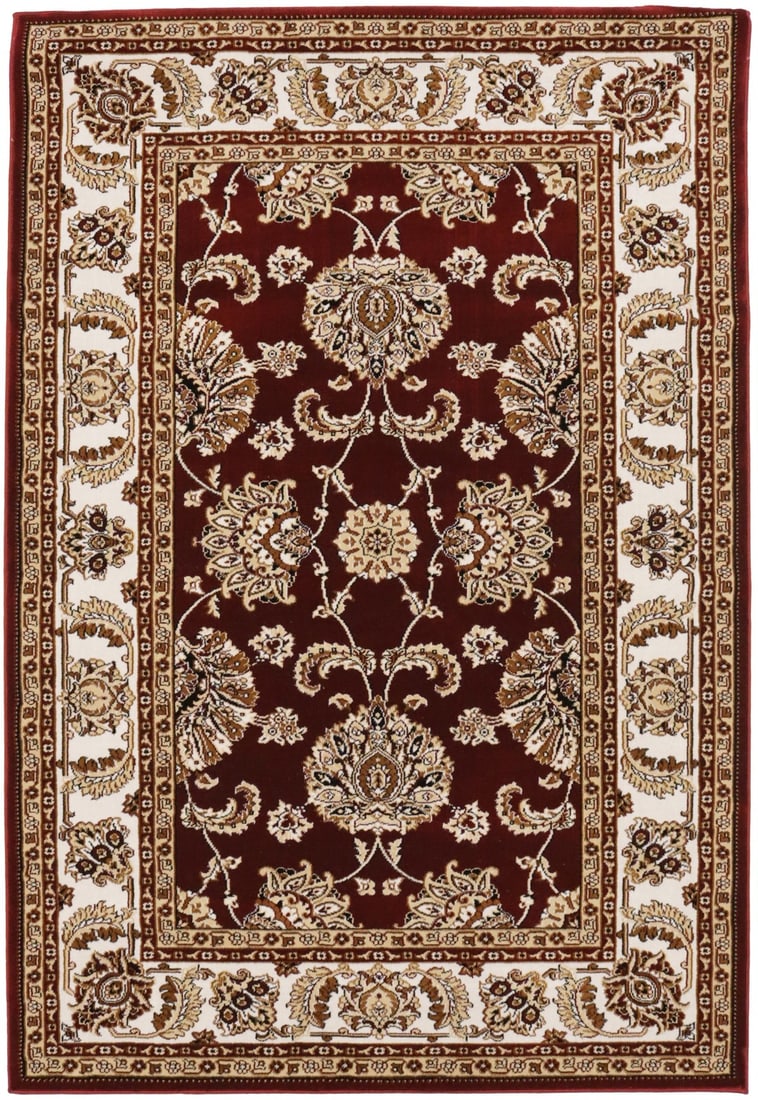 Vintage Style Red Floral Classic Oriental 4X6 Machine-Made Rug Entryway Carpet Hand-Knotted: Vintage Style Red Floral Classic Oriental 4X6 Machine-Made Rug Entryway Carpet Hand-Knotted Red Floral Classic Oriental 4X6 Machine-Made Rug. Hand-knotted in polypropylene, this 4'2 x 6'1 ft rectangle