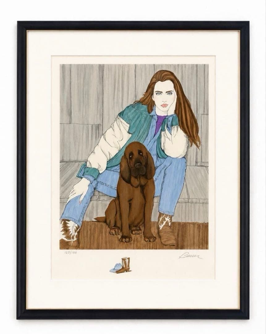 Bloodhound & Woman Signed Print Limited Framed Print 121/ 150 Roy Besser: Bloodhound & Woman Signed Print Limited Framed Print 121/ 150 Roy Besser Item Specifics: Unit Of Sale: Single Piece Artist: Roy Besser Signed By: Roy Besser Image Orientation: Portrait Signed: Yes Siz