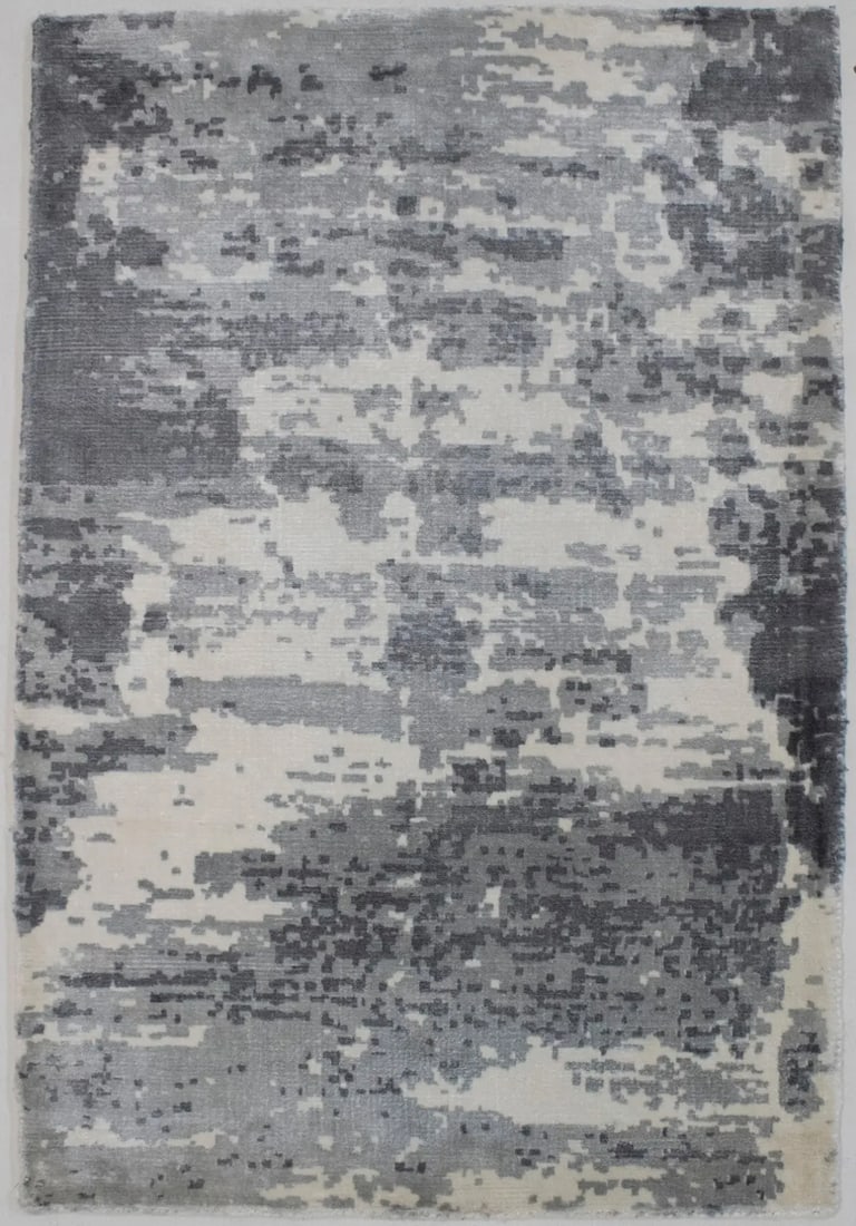 Handmade Modern Printed Oriental Area Rug Distressed Home Decor Carpet 2X3 Ft Hand-Knotted: Handmade Modern Printed Oriental Area Rug Distressed Home Decor Carpet 2X3 Ft Hand-Knotted Banana silk and cotton come together in this unique, hand-knotted modern printed Oriental area rug, featuring