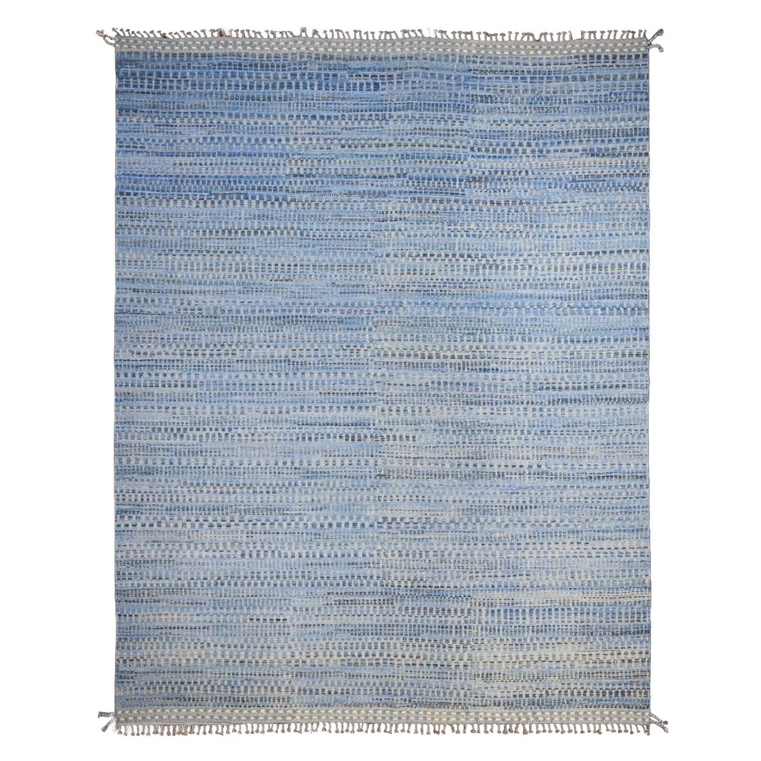 Blue Moroccan Weave Geometric Design Wool Hand Knotted 12'2"x15'3" Rug (1 of 11)